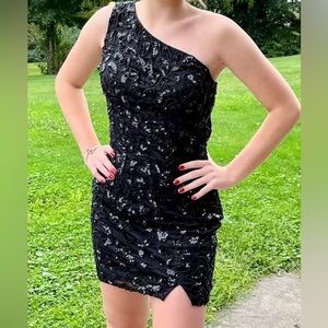 Elegant Black Strapless Dress - Homecoming Dress